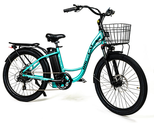 BIG CAT® 2025 Long Beach Cruiser 500watt Step-Thru (thin tire) Road Bike & Road Cruiser