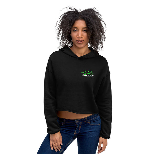 WOMEN'S BLACK CROPPED HOODIE - APPAREL | BIG CAT® PREMIUM ELECTRIC BICYCLES