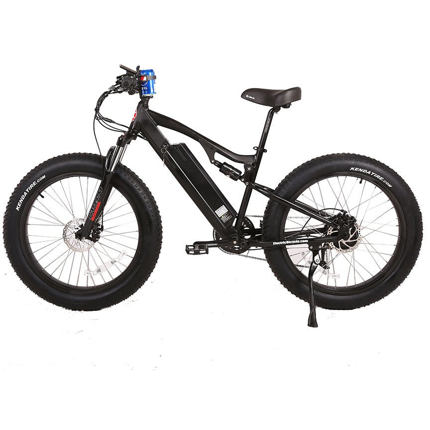 Rocky Road 48v electric mountain bike black left side view