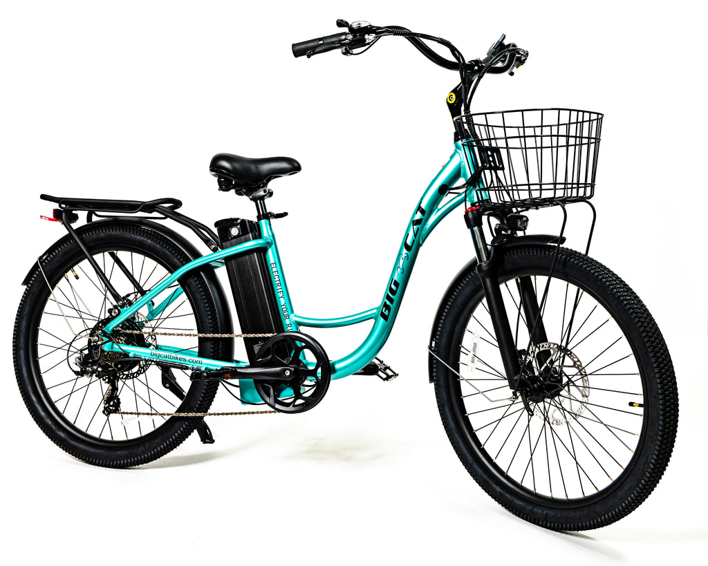 BIG CAT® 2025 Long Beach Cruiser 500watt Step-Thru (thin tire) Road Bike & Road Cruiser