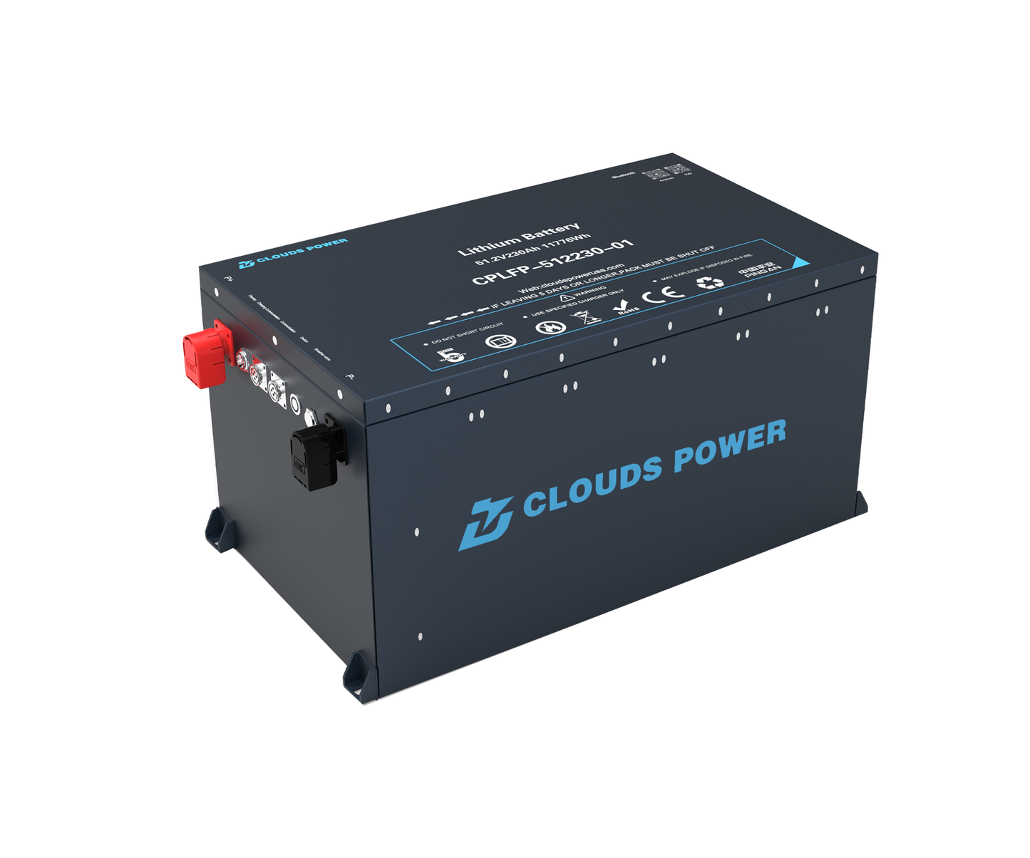 Clouds Power 48V (51.2V) 230Ah LiFePO4 Lithium Golf Cart Battery