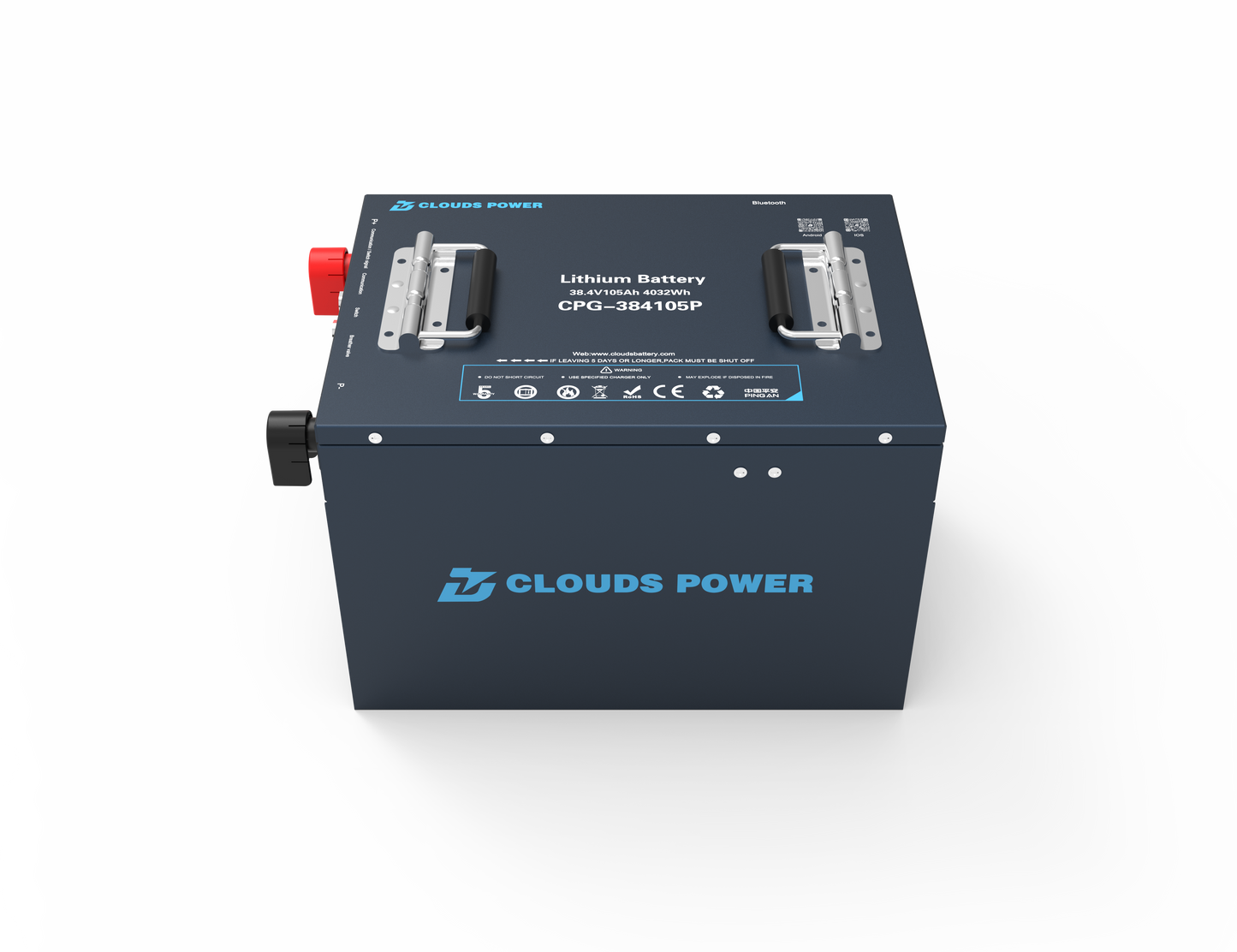 Clouds Power 36V (38.4V) 105Ah LiFePO4 Lithium Golf Cart Battery