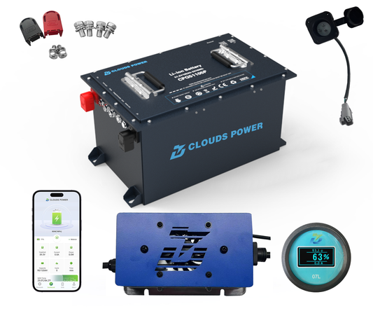 Clouds Power 48V (51.2V) 105Ah LiFePO4 Lithium Golf Cart Battery