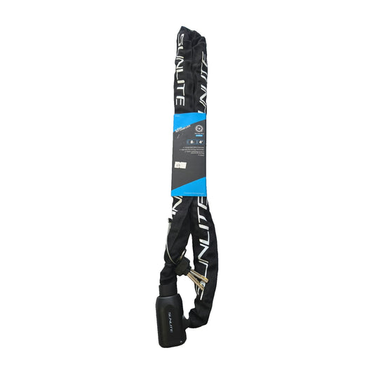 Sunlite hardened steel chain lock, 4 ft, black sleeve